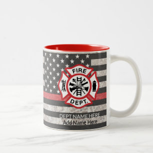 Thin Red Line, Firefighter Coffee Mugg, Fireman Två-Tonad Mugg