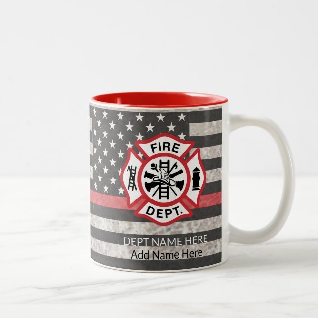 Thin Red Line, Firefighter Coffee Mugg, Fireman Två-Tonad Mugg (Höger)