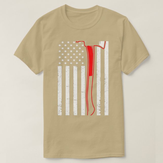 Thin Red Line Firefighter Fireman Ax American Fla T Shirt (Design framsida)