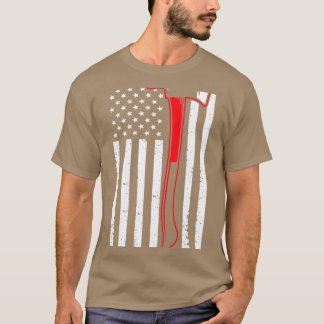 Thin Red Line Firefighter Fireman Ax American Fla T Shirt