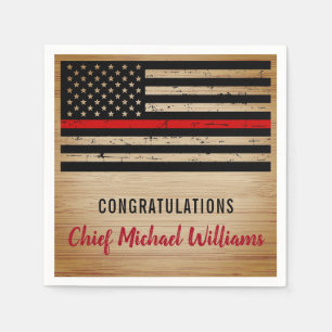 Thin Red Line Firefighter Fireman Pension Pappersservett