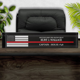 Thin Red Line Firefighter Flagga Desk Namn Plate