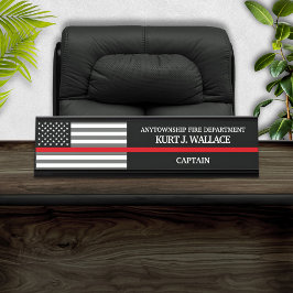 Thin Red Line Firefighter Flagga Desk Namn Plate