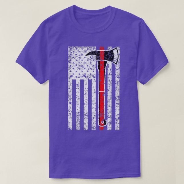 Thin Red Line Firefighter Manar US Flagga Shirt T Shirt (Design framsida)