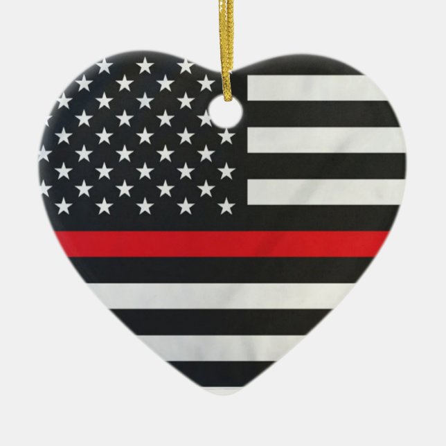 Thin Red Line Firefighter Ornament (Framsidan)