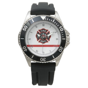 Thin Red Line Firefighter på maltesiska Kor White  Armbandsur