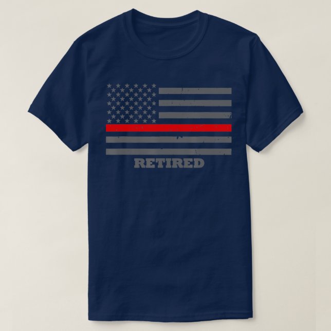 Thin Red Line Flagga Retrött Firefighter Gift T Shirt (Design framsida)