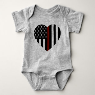 Thin Red Line Heart Flagga T Shirt