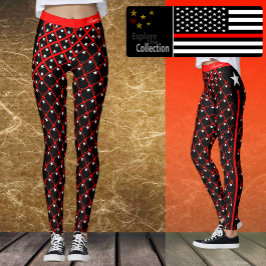 Thin Red Line leggings, flagga, mode, Amerika Leggings