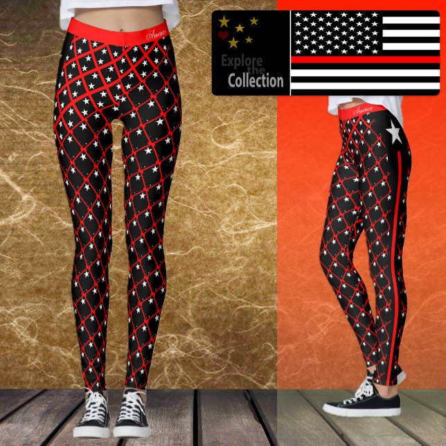 Thin Red Line leggings, flagga, mode, Amerika Leggings (Skapare uppladdad)
