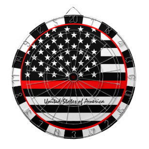 Thin Red Line och American Flagga Firefighters/USA Darttavla