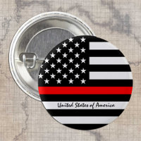 Thin Red Line och American Flagga Fireman / USA