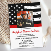 Thin Red Line Photo Firefighter Pension Party