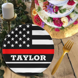 Thin Red Line plate, USA personlig Fireman flagga