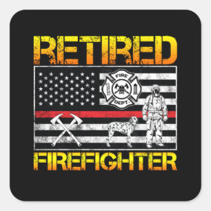 Thin Red Line Redragen Firefighter Pension Fyrkantigt Klistermärke