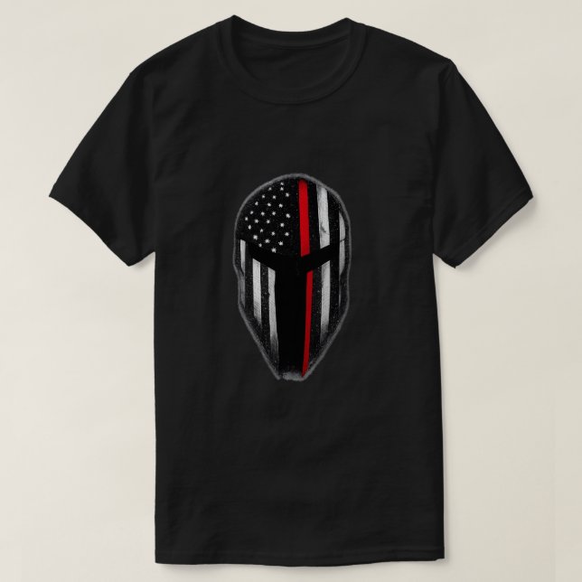 Thin Red Line Spartan Helmet T-Shirt (Design framsida)