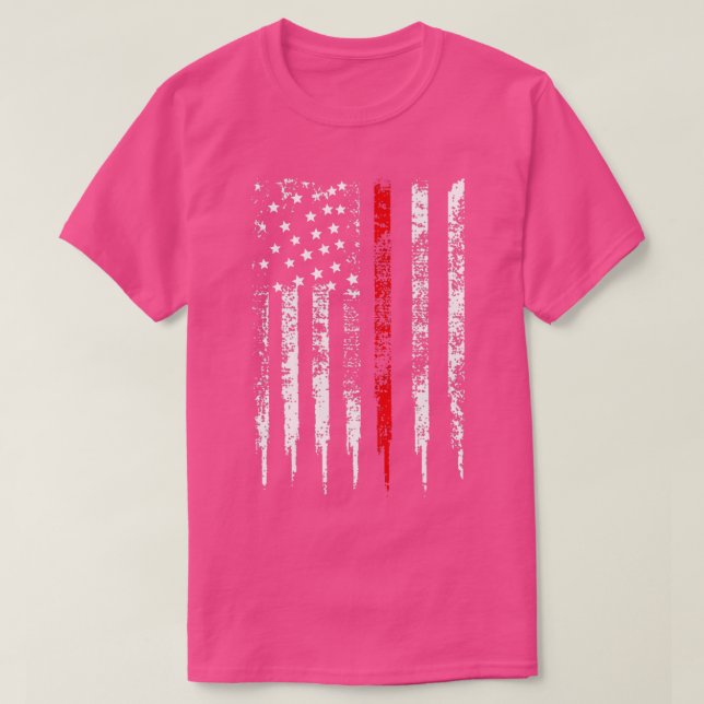 Thin Red Line US Flagga Distress Firefighter Gift T Shirt (Design framsida)