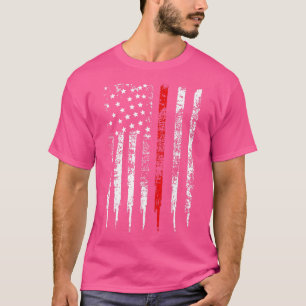 Thin Red Line US Flagga Distress Firefighter Gift T Shirt