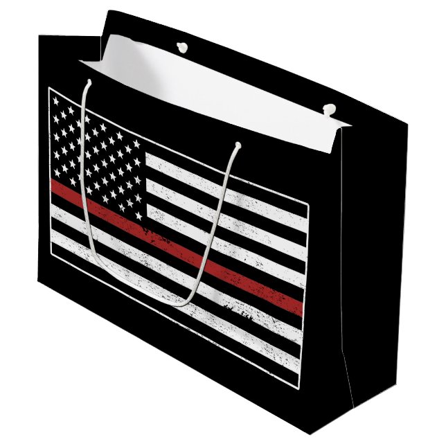 Thin Red Line USA flagga Firefighter Fire Departme (Framsidan Vinklad)