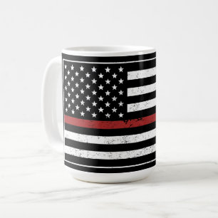 Thin Red Line USA flagga Firefighter Fire Departme Kaffemugg