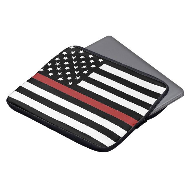 Thin Red Line USA flagga Firefighter Fire Departme Laptop Fodral (Framsida topp)
