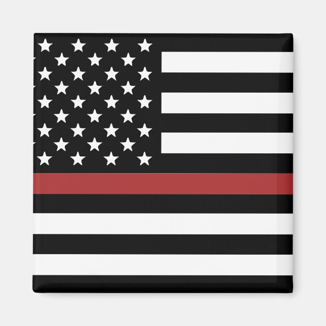 Thin Red Line USA flagga Firefighter Fire Departme Magnet (Framsidan)