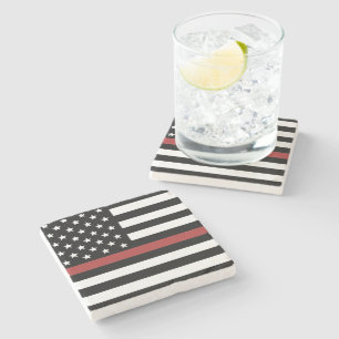 Thin Red Line USA flagga Firefighter Fire Departme Stenunderlägg