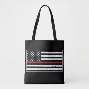 Thin Red Line USA flagga Firefighter Fire Departme Tygkasse