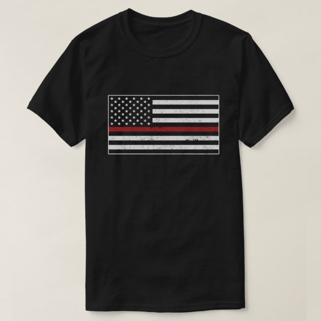 Thin Red Line USA flagga Firefighter Proud Mamma W T Shirt (Design framsida)