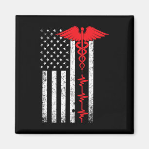 Thin Red Line USA flagga Nurse Magnet