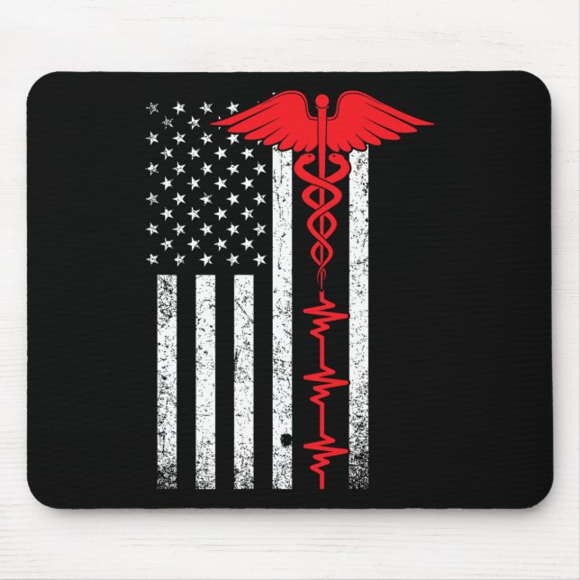 Thin Red Line USA flagga Nurse Musmatta (Framsidan)
