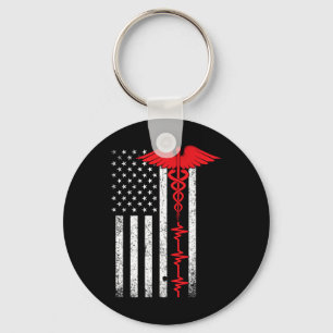 Thin Red Line USA flagga Nurse Nyckelring