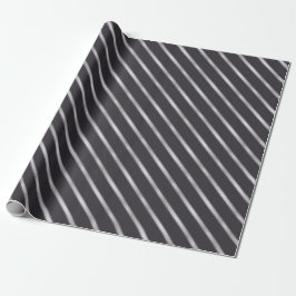 Thin Silver Metallic Diagonal Rand Presentpapper