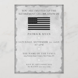 Thin White Line Flagga EMS EMT Pension Party Inbjudningar