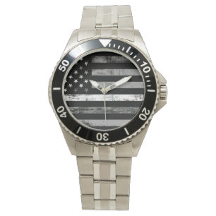 Thin White Line Flagga EMS Medic Manar Watch Armbandsur