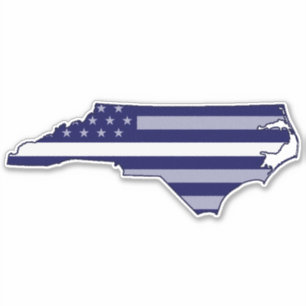 Thin White Line Flagga North Carolina Klistermärken