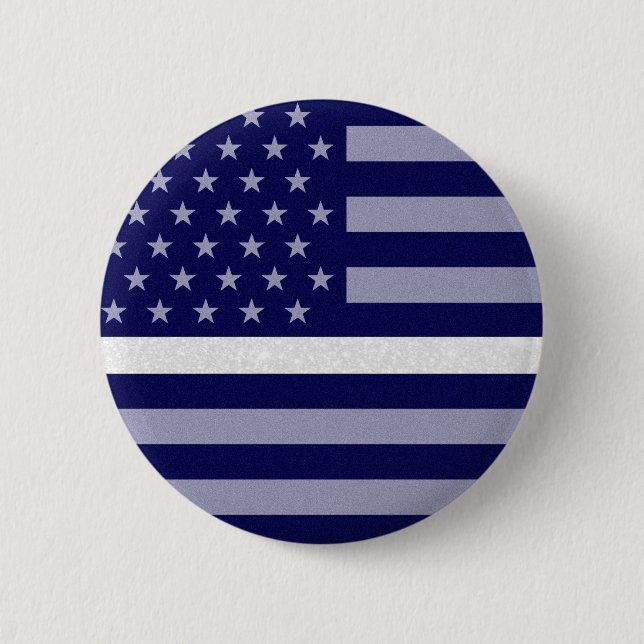 Thin White Line Glitter Flagga Knapp (Framsida)