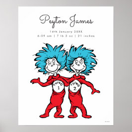 Thing One Thing Two | Tvillingar Baby Födelsestati Poster