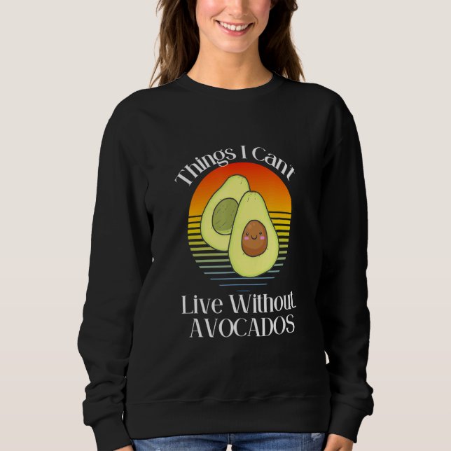 Things I Can't Live Without  Avocados Smiling Cute T Shirt (Framsida)