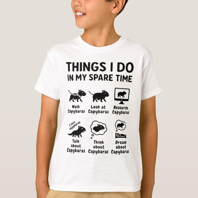 Things I Do In My Spare Time Capybara Funny Pet T Shirt (Framsida)