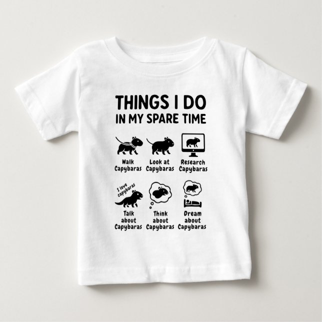 Things I Do In My Spare Time Capybara Funny Pet T Shirt (Framsida)