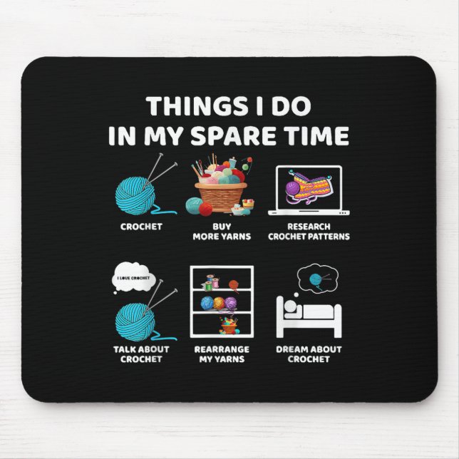 Things I Do In My Spare Time Crochet Knitting Funn Musmatta (Framsidan)