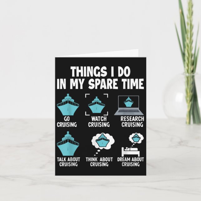 Things I Do In My Spare Time Cruise Cruising Lover Kort (Framsida)