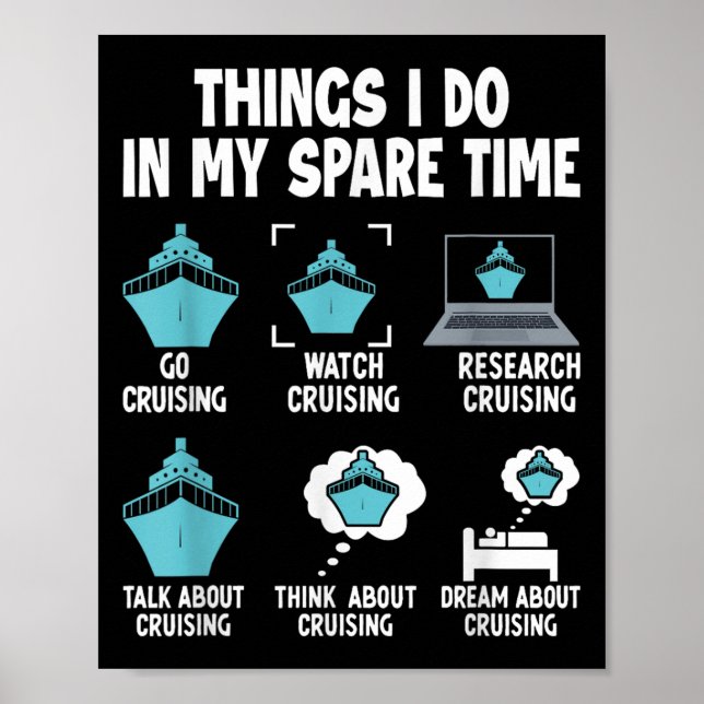 Things I Do In My Spare Time Cruise Cruising Lover Poster (Framsidan)
