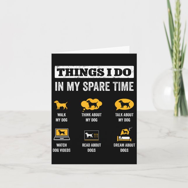 Things I Do In My Spare Time Dog Dad Funny Dogs Lo Kort (Framsida)