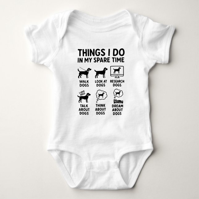 Things I Do In My Spare Time Dogs Funny T Shirt (Framsida)