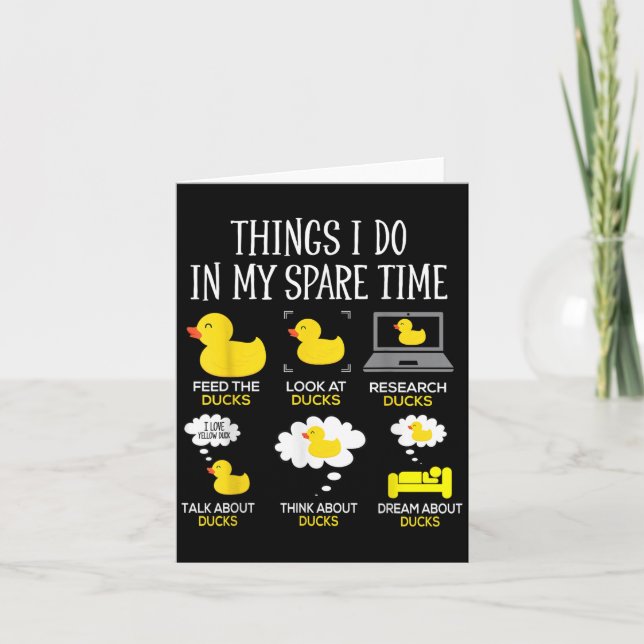 Things I Do In My Spare Time Ducks Love Cute Duck  Kort (Framsida)