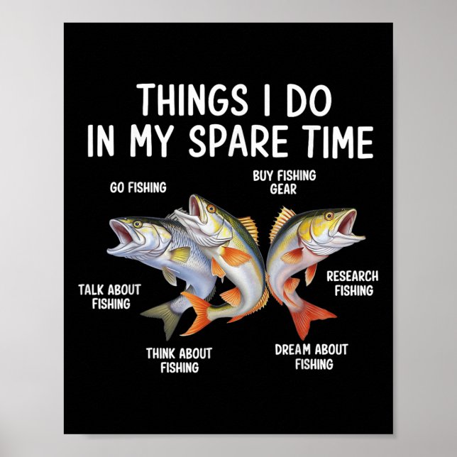 Things I Do In My Spare Time Fisherman Fishing Men Poster (Framsidan)