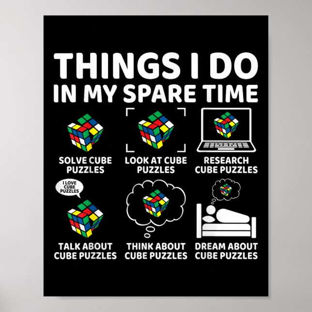 Things I Do In My Spare Time Funny Cube Puzzle Spe Poster (Framsidan)