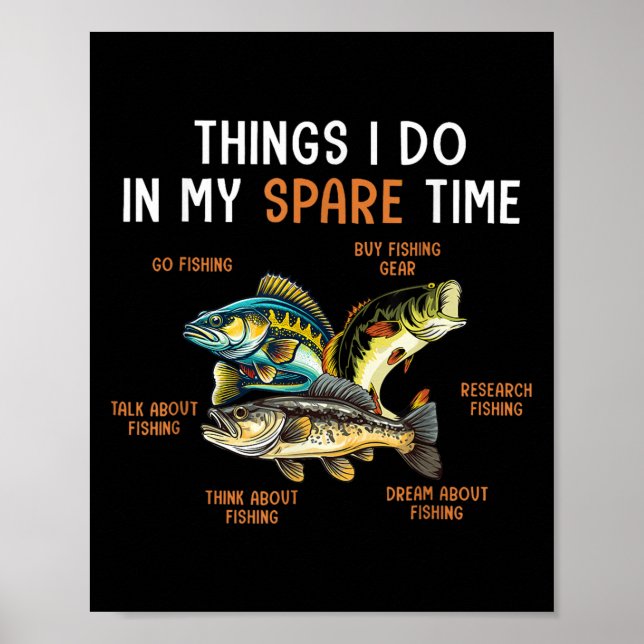 Things I Do In My Spare Time Funny Fishing Things  Poster (Framsidan)